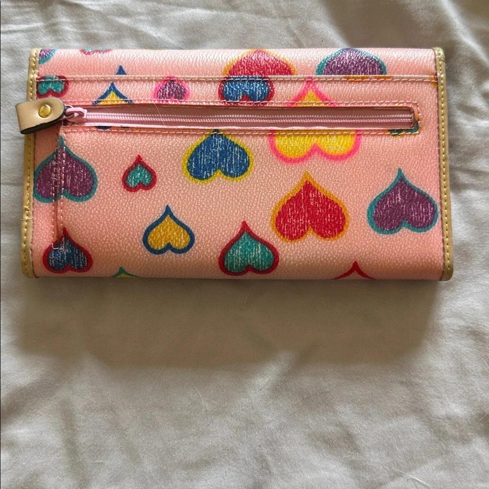 Heart Print Trifold Wallet - Pink - Picture 2 of 5